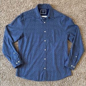 Charles Tyrwhitt Blue Patterned Button Down Shirt - Extra Slim Fit